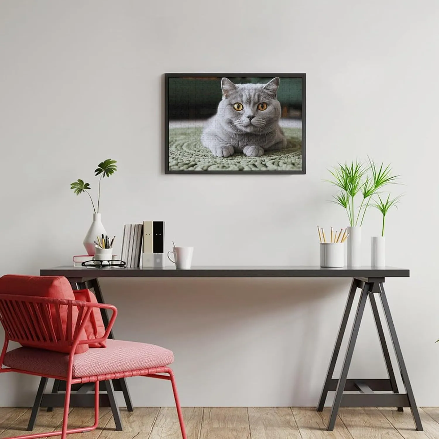 for Puzzle Lovers, Family, Friend Creative Gift Toys Cat on Carpet Wooden Puzzles for Adults 300 eye PCS Unique Shape Puzzles Wall Art Home Decor 