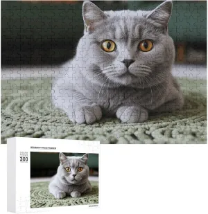 for Puzzle Lovers, Family, Friend Creative Gift Toys Cat on Carpet Wooden Puzzles for Adults 300 eye PCS Unique Shape Puzzles Wall Art Home Decor 