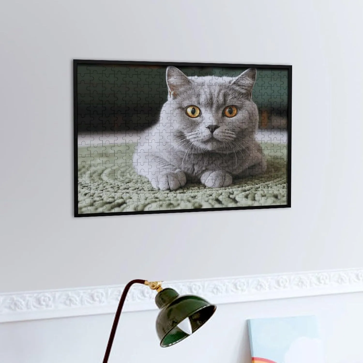 for Puzzle Lovers, Family, Friend Creative Gift Toys Cat on Carpet Wooden Puzzles for Adults 300 eye PCS Unique Shape Puzzles Wall Art Home Decor 