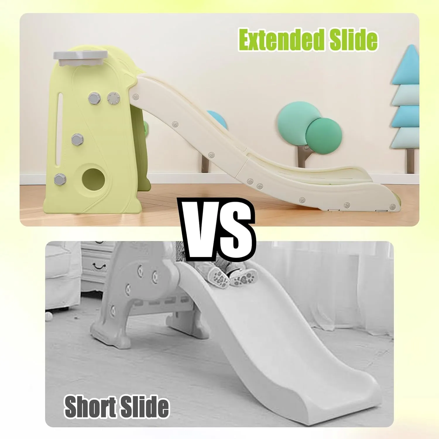 for Toddler&Kids$Kids Climber Slider for Indoor Outdoor$Extra loft Long Slipping Slope$Playground with Basketball Hoop$Slide for Toddler Climber Playset$Anti-Slip 3 in 1 Toddler Slide 