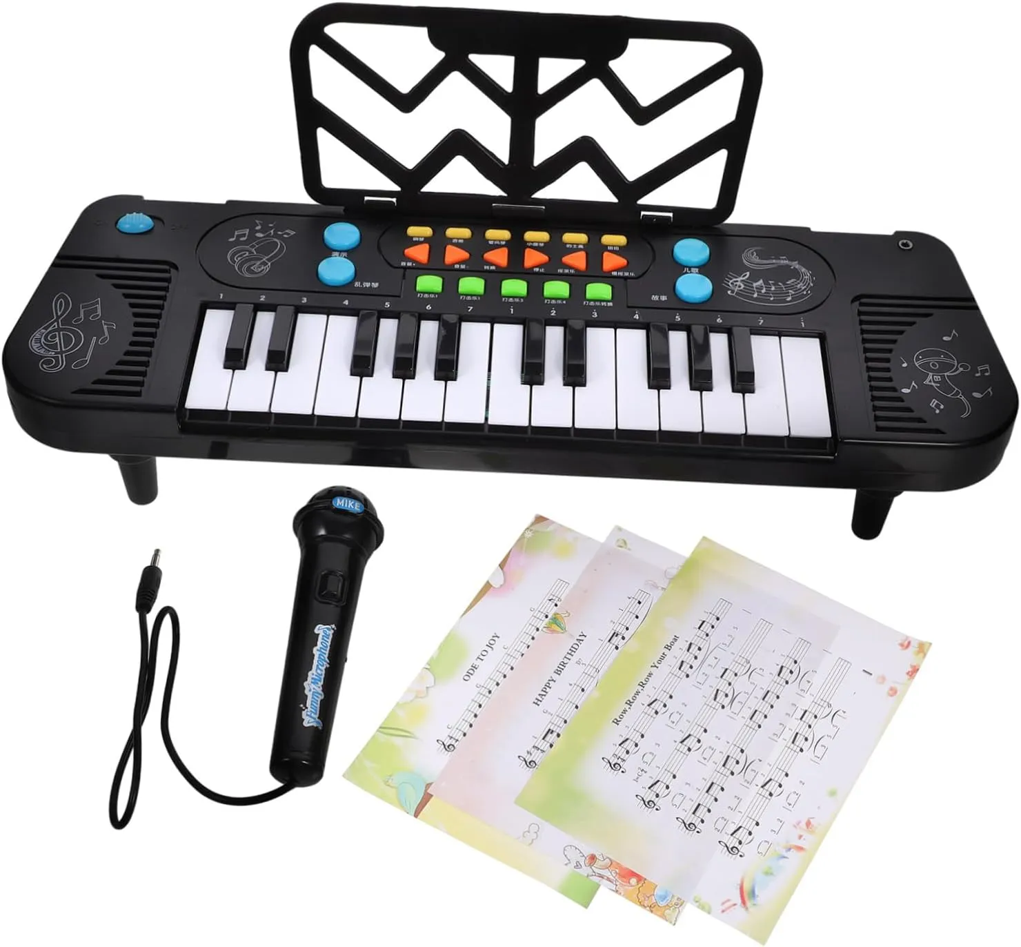 for Toddlers chew and Boy Girl Wakauto Keys Electronic Boy Girl Keyboard Toy with Microphone Musical Instrument for Early Education Hearing and Coordination Skills 