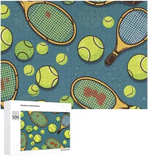 for Wedding Gift Puzzle intellectually varnish Personalized Photo Puzzle 1000/500/300 Pieces Tennis Racquets and Tennis Balls Pet Puzzle Wooden Jigsaw Puzzles from Photos Wedding Puzzle Family Reunion Puzzle 