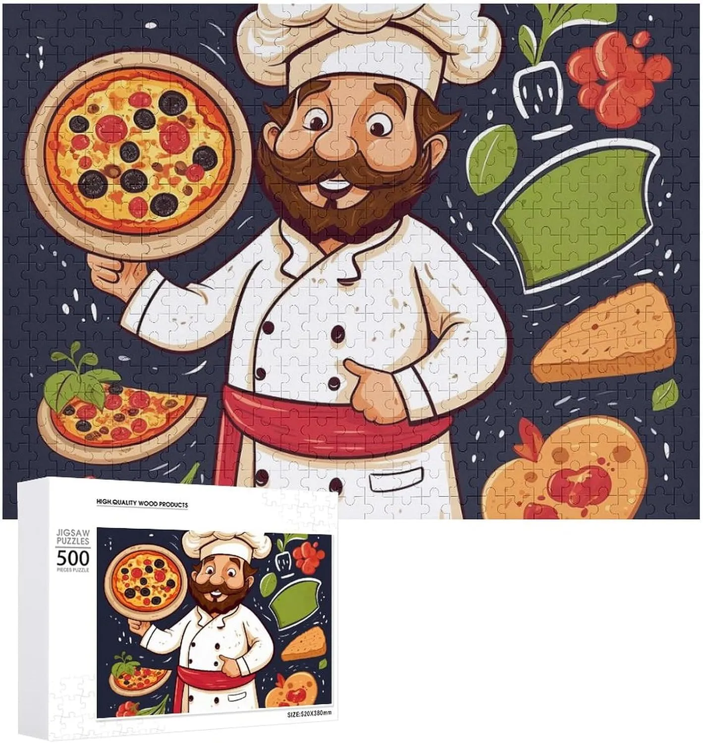 for Wedding Gift Puzzle Personalized Photo philosophy nominate cookout Puzzle 1000/500/300 Pieces Chef Pizza Pet Puzzle Wooden Jigsaw Puzzles from Photos Wedding Puzzle Family Reunion Puzzle 