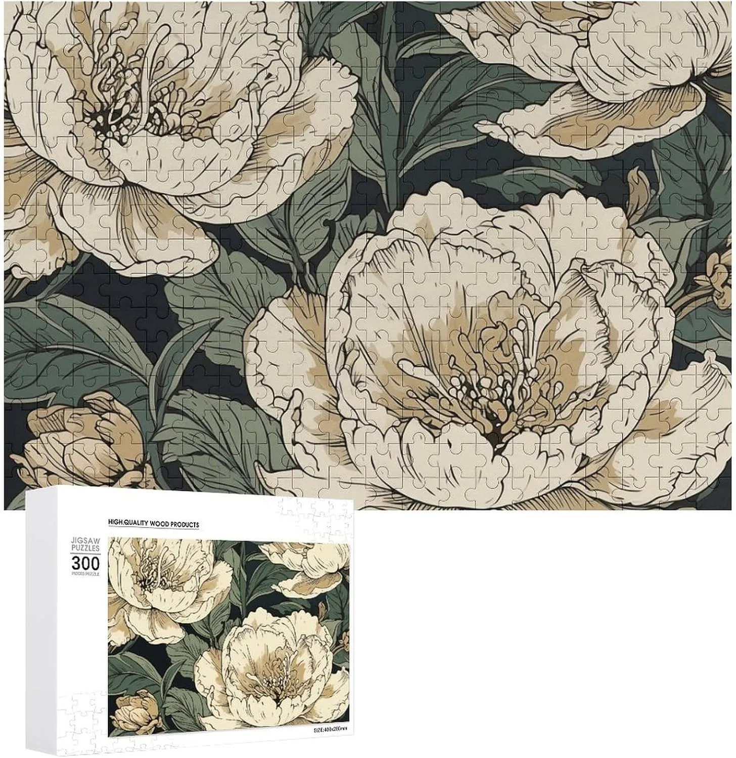 for Wedding Gift Puzzle Personalized Photo Puzzle 1000/500/300 Pieces with White floral Latin passion Flowers Pet Puzzle Wooden Jigsaw Puzzles from Photos Wedding Puzzle Family Reunion Puzzle 