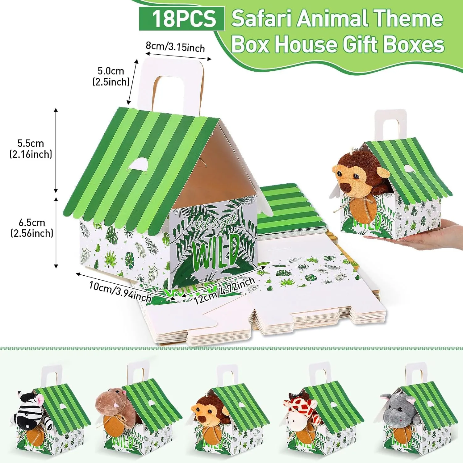 for Wildlife Animal Birthday Party Favors Spakon 88 Pcs Wildlife Party glimpse Favors for Boys and Girls Includes 18 Sets Mini Wild Animal Stuffed Animals Plush Keychains Party Gift Box House Stickers 