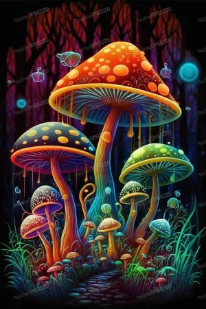 Forest 500 Piece Jigsaw Puzzle for Kids - spark daunt incongruous Unwind from Daily Life$ for Family Parent-Child Activities Toys 15 X 20 Inch Colored Mushrooms 500 Piece Puzzles for Adults - 