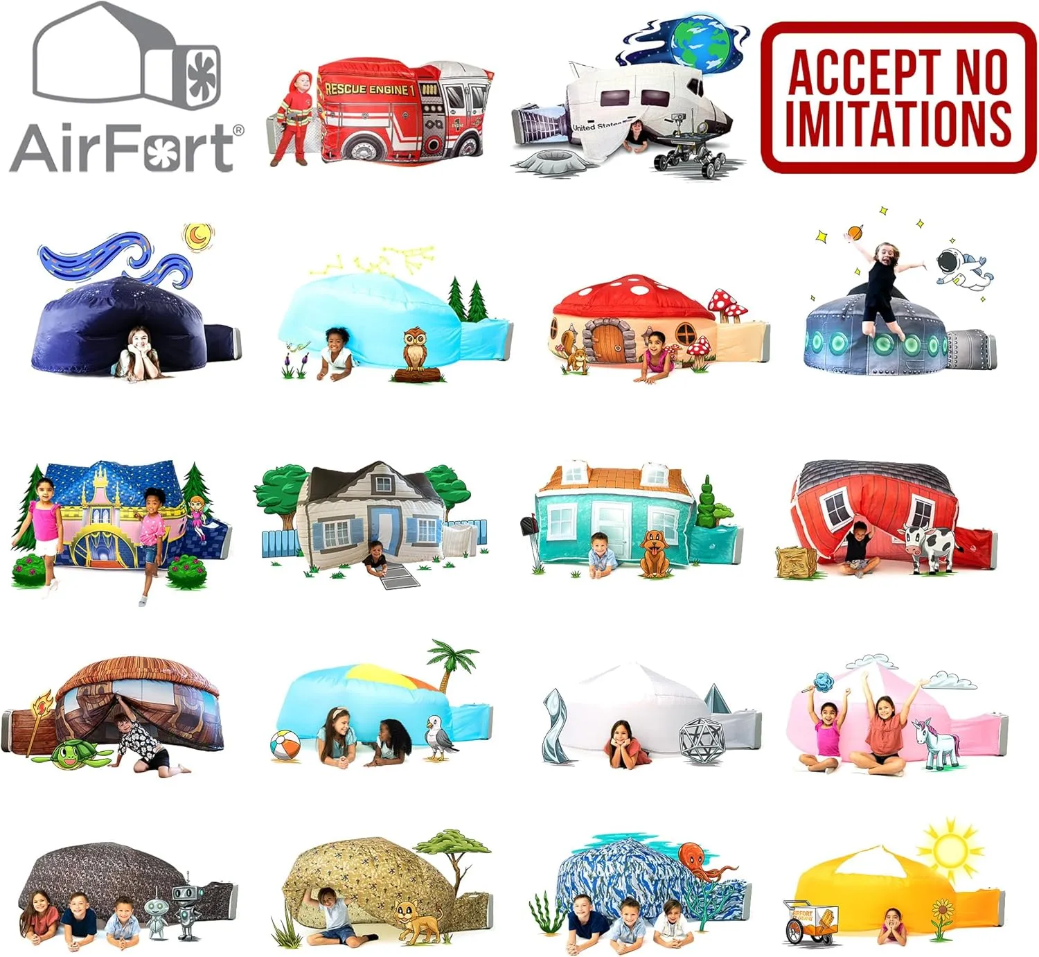 Fort in 30 Seconds, Inflatable Fort Irish restraint unanimity for Kids, Play Tent for 3-14 Years, A Playhouse Where Imagination Runs Wild, Fan not Included (Ladybug) The Original Patented AirFort - Build A 