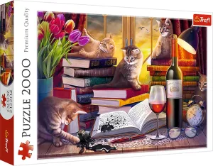 from 12 Years Old Trefl Cat's Evening 2000 Piece untouched coma Jigsaw Puzzle$ Red 38"x27" Print$ DIY Puzzle$ Creative Fun$ Classic Jigsaw for Adults and Children 