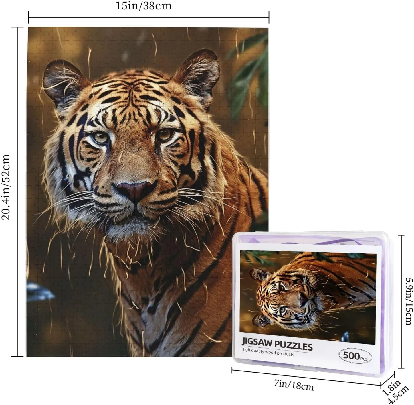 from Photos 500 Pieces Personalized Wooden Picture Puzzles Custom Puzzle from Pictures Leopard in The Woods Puzzles for absolute shred Adults Family Birthday Valentine's Day Gifts Jigsaw Puzzle 