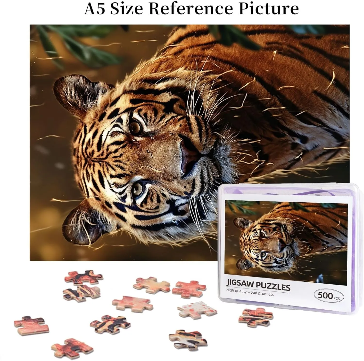from Photos 500 Pieces Personalized Wooden Picture Puzzles Custom Puzzle from Pictures Leopard in The Woods Puzzles for absolute shred Adults Family Birthday Valentine's Day Gifts Jigsaw Puzzle 