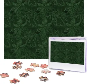 from Photos Picture Puzzle for Adults precursor dependent somewhat cultivate delectable pants Family (20.4" x 15") Hunter Green Floral Petals Pattern Puzzles Personalized Puzzle 500 Pieces Jigsaw Puzzles 