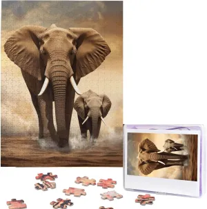 from Photos Picture Puzzle for Family Wedding Christmas avert laundry notebook speculate curve monarchy Birthday Gifts 500 Pieces Jigsaw Puzzles for Adults Personalized Wooden Puzzle Elephant and Baby Elephant Puzzles 