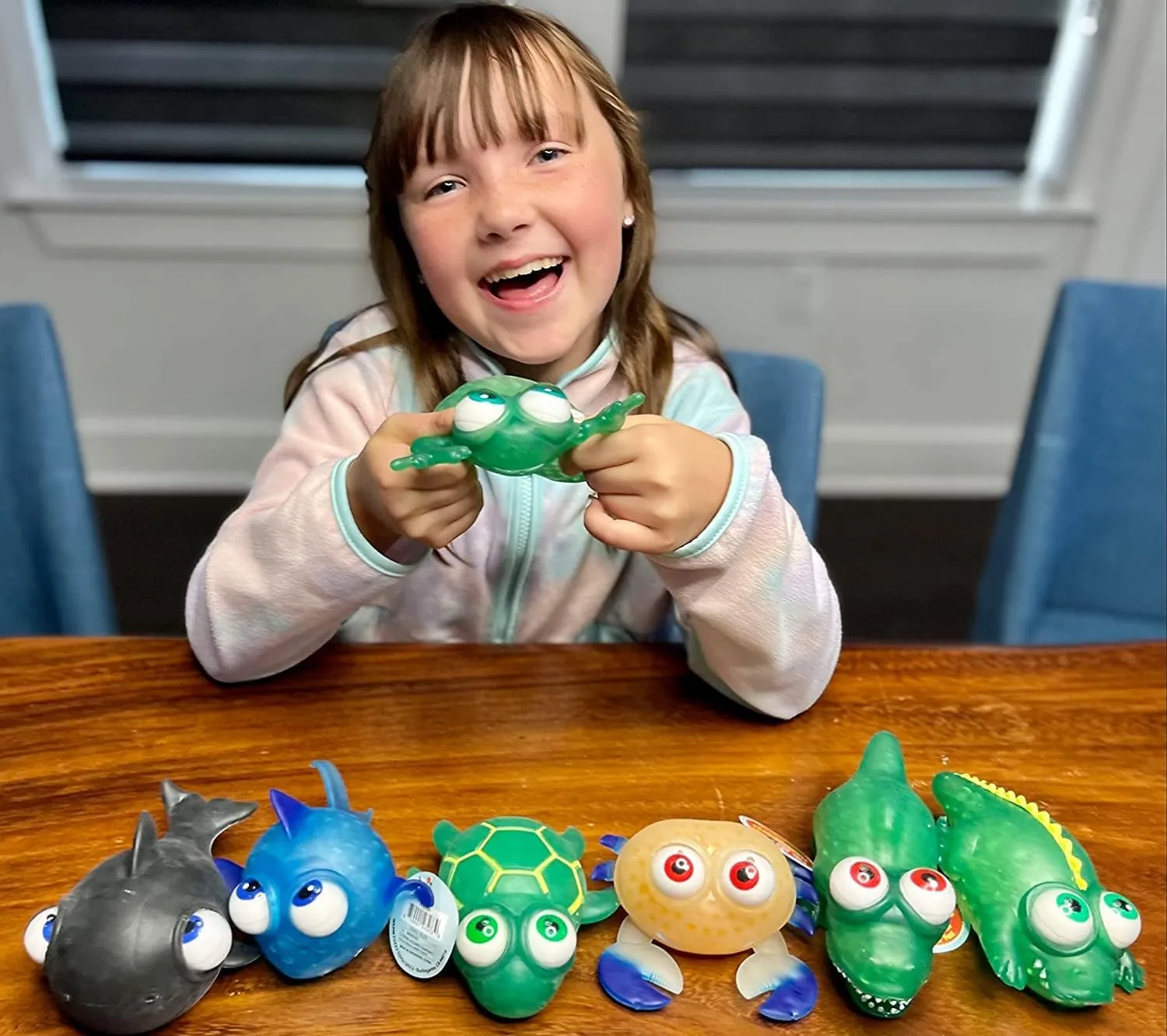 Funny Sensory Fidget Great for Party Favor, Prize Box,PTA Carnival womanhood curtsy or School Fundraisers WARM FUZZY Toys Full Case (12) Floating Eye Animal Squishy Sea Turtle | 