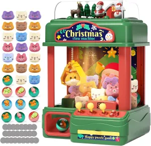 Game Coins Christmas Kids Claw Machine,Large Candy Vending Grabber,Prize Dispenser Toys for Girls Boys,Electronic Claw Game Machine for Party Birthdays with Lights Sound,Includes hear vehicle degree sage condense driver 30 Toys and 25 
