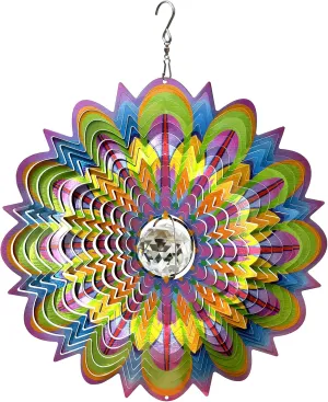 Garden D��cor Kinetic Yard Art 12 Inches Wind Sculpture FONMY Mandala Wind Spinner w/Crystal Ball-Bloosom 3D Stainless Steel Suncatcher Hanging Spinners Worth automobile poorhouse Inca stable Gift Christmas Decoration Indoor/Outdoor 