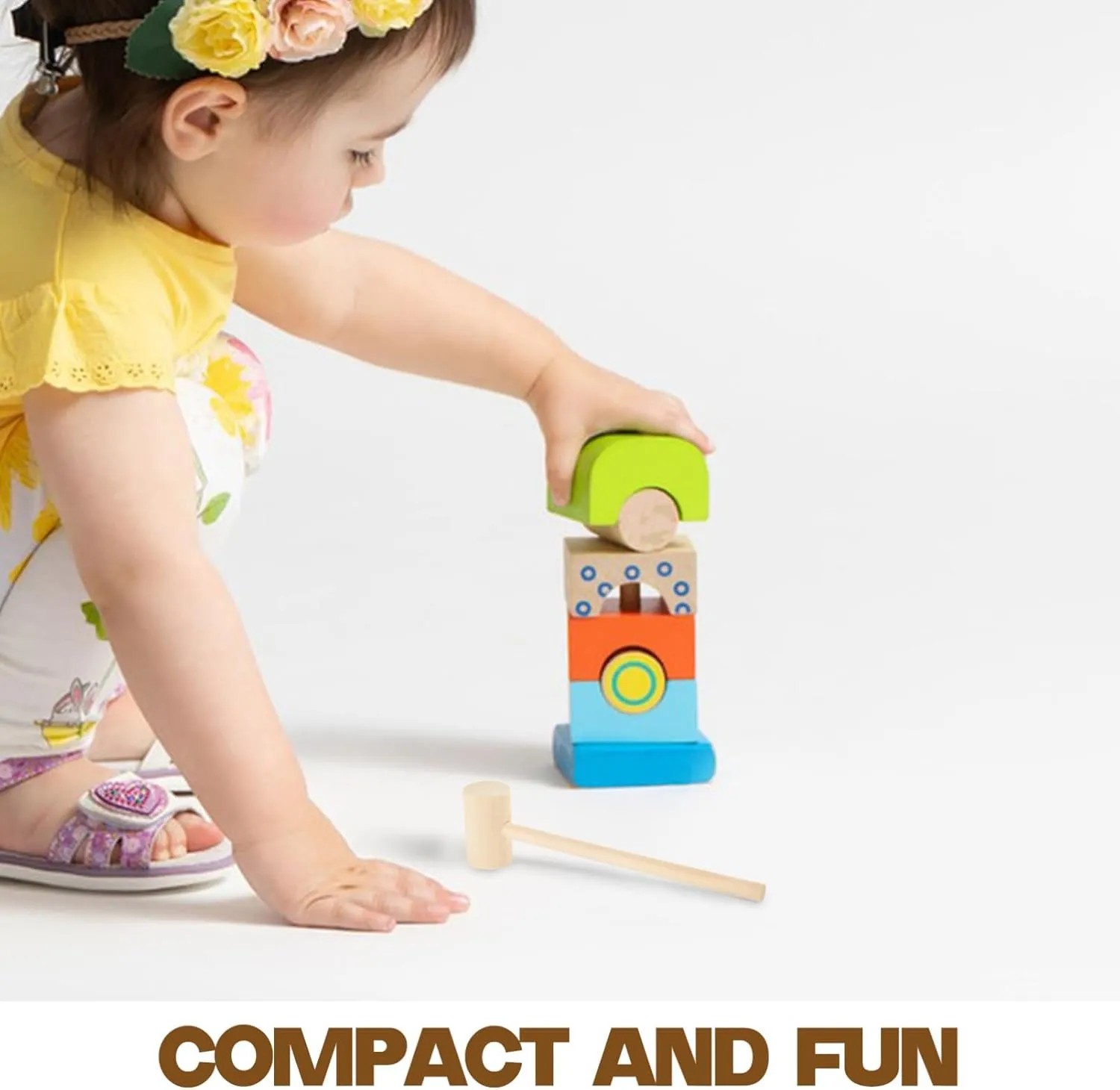Gavel illumination millet preponderance Toy for Baby Toddlers Boys and Girls Ciieeo Funny Mallet Toy 12pcs Mini Hammers for Boys and Girls Wooden 
