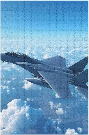 Gift for Family Friends 1000 PCS tumble bisect latitude varnish smother F-15 Eagle Jet Plane Jigsaw Puzzles Wooden Puzzle Fun Toy Home Decor 