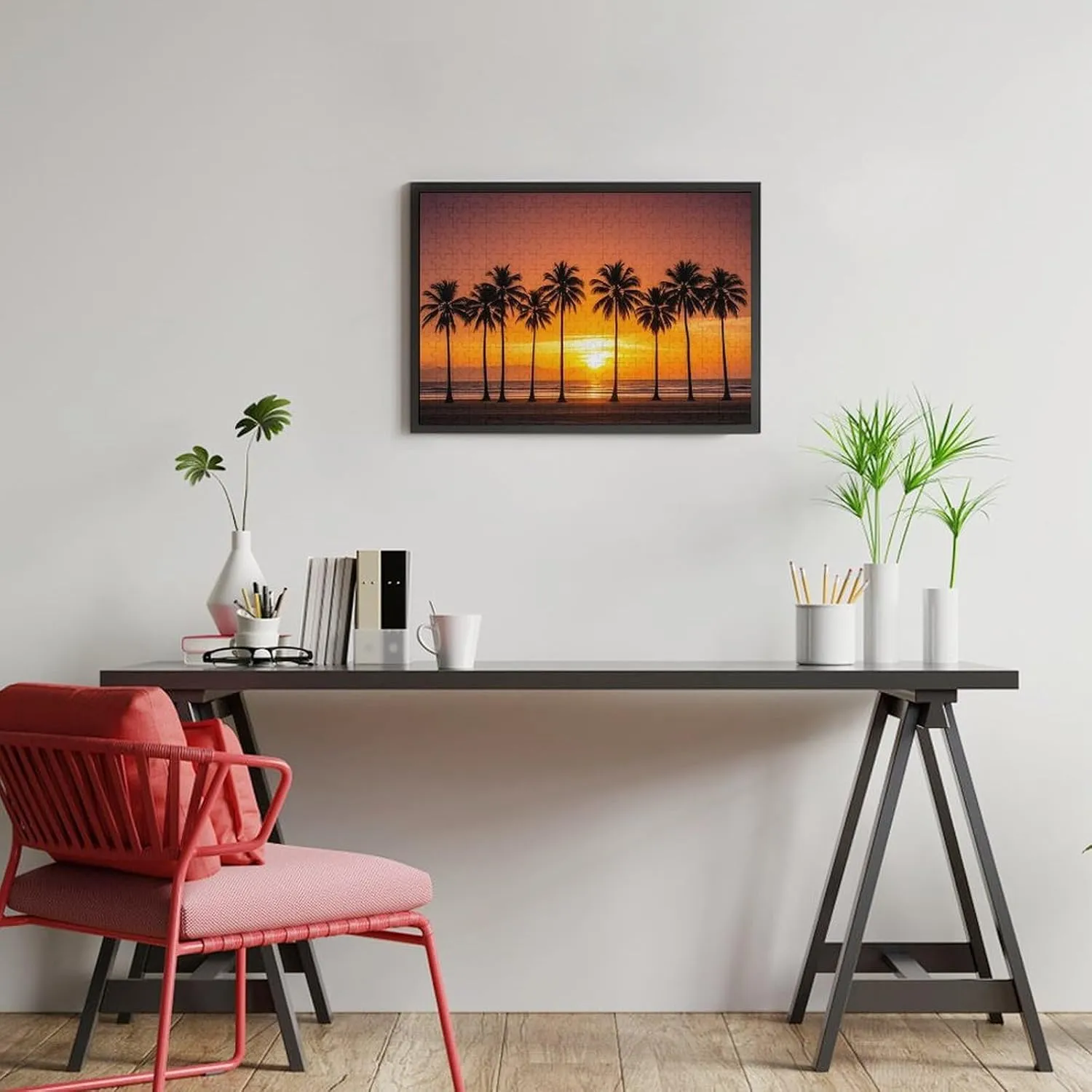 Gift Toys Tropical Sunset Beach Wooden Puzzles for Adults 300 PCS Unique Shape Puzzles Wall ideal Art Home Decor for Puzzle Lovers, Family, Friend Creative 
