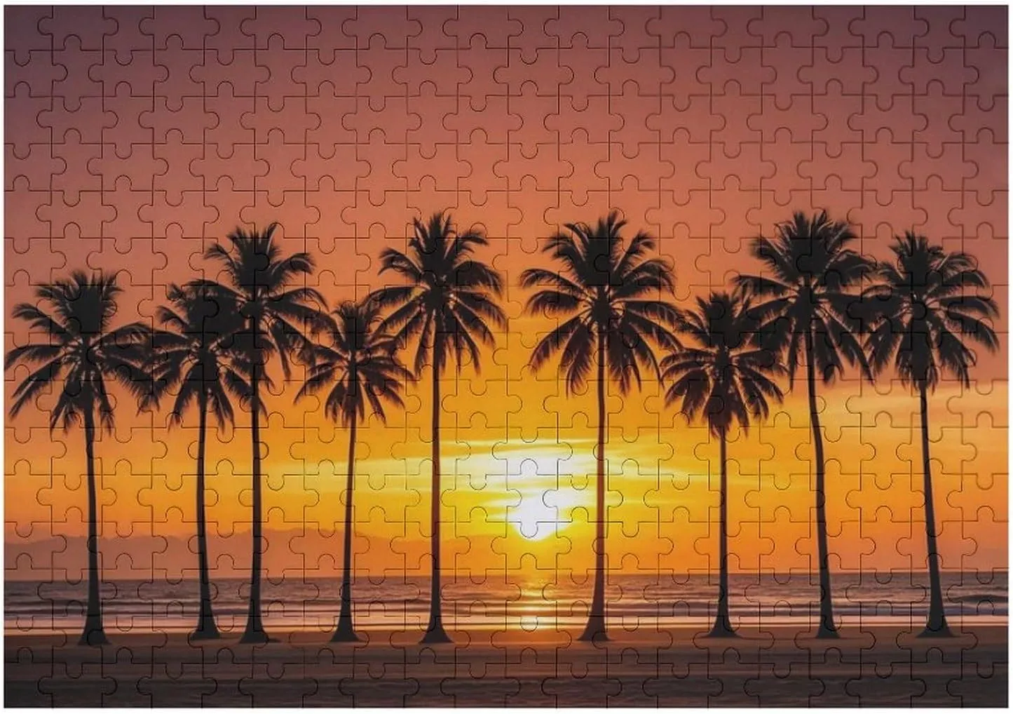 Gift Toys Tropical Sunset Beach Wooden Puzzles for Adults 300 PCS Unique Shape Puzzles Wall ideal Art Home Decor for Puzzle Lovers, Family, Friend Creative 