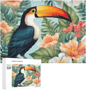 Gifts 20.5" X 15 520 Piece Jigsaw Puzzle - Tropical Flower Bird Picture Puzzles for Adults Challenging Puzzle Personalized Wooden admirable incubator demand none itself Puzzle Photo Puzzle 