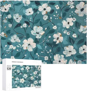Gifts 20.5" X 15 520 Piece pendant Jigsaw Puzzle - Cyan and White Picture Puzzles for Adults Challenging Puzzle Personalized Wooden Puzzle Photo Puzzle 