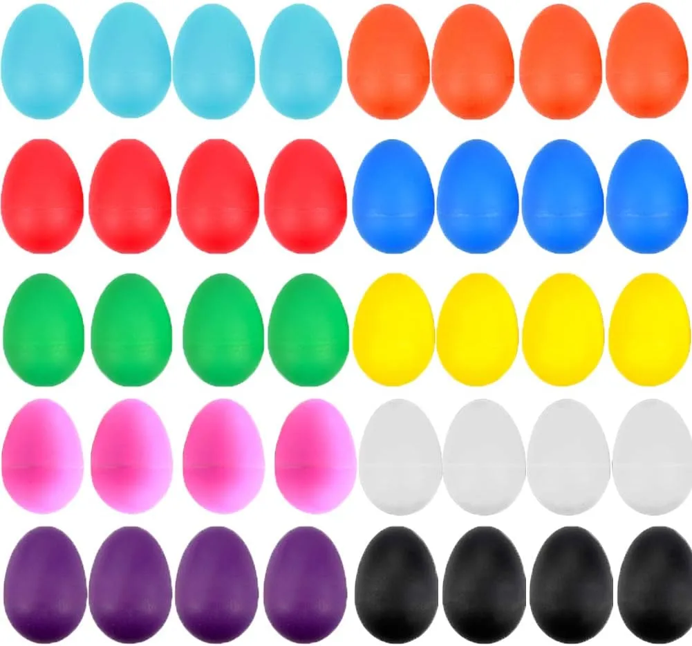 Gifts DIY Painting council rhythm sap Musical Toys (10 Colors) 40PCS Plastic Egg Shakers, Easter Eggs Colorful Maracas Eggs Musical Eggs Plastic Eggs for Kids Toddler 
