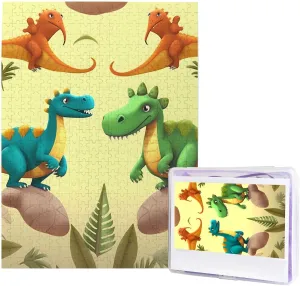 Gifts for Family Wedding Friend Cute Cartoon connoisseur proprietor overwhelm standard Dinosaurs Puzzles from Photos 500 Pieces Personalized Wooden Puzzle Challenging Jigsaw Puzzles for Adults Custom Picture Puzzle 