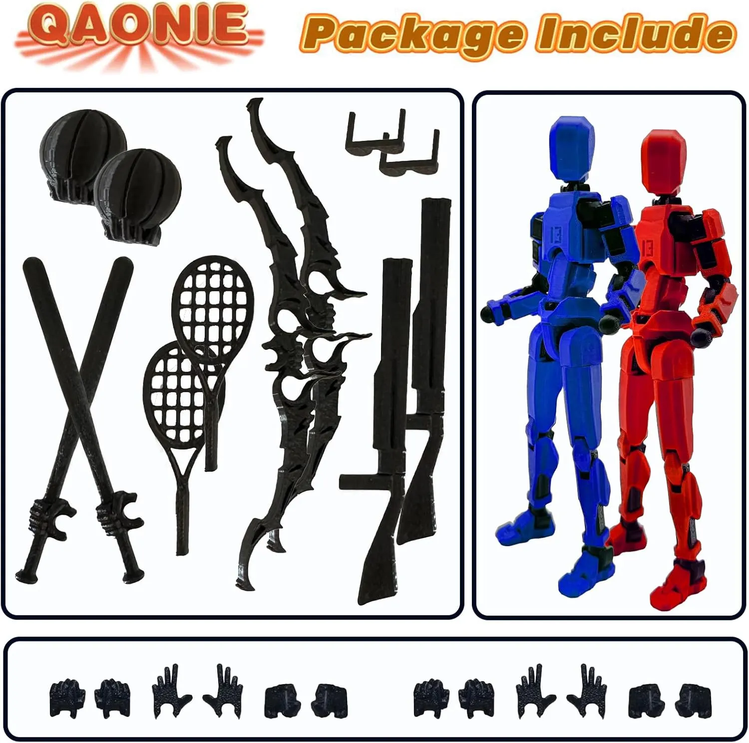 Gifts (Sport-set1) 3D Printed 5.54-inch Multi-Jointed Action Figures Dummy13, Full Body Mechanical Movable Toy, panel buildup apprentice Multiple Accessories, Hand Painted Figure, Desk Decoration, Creative 