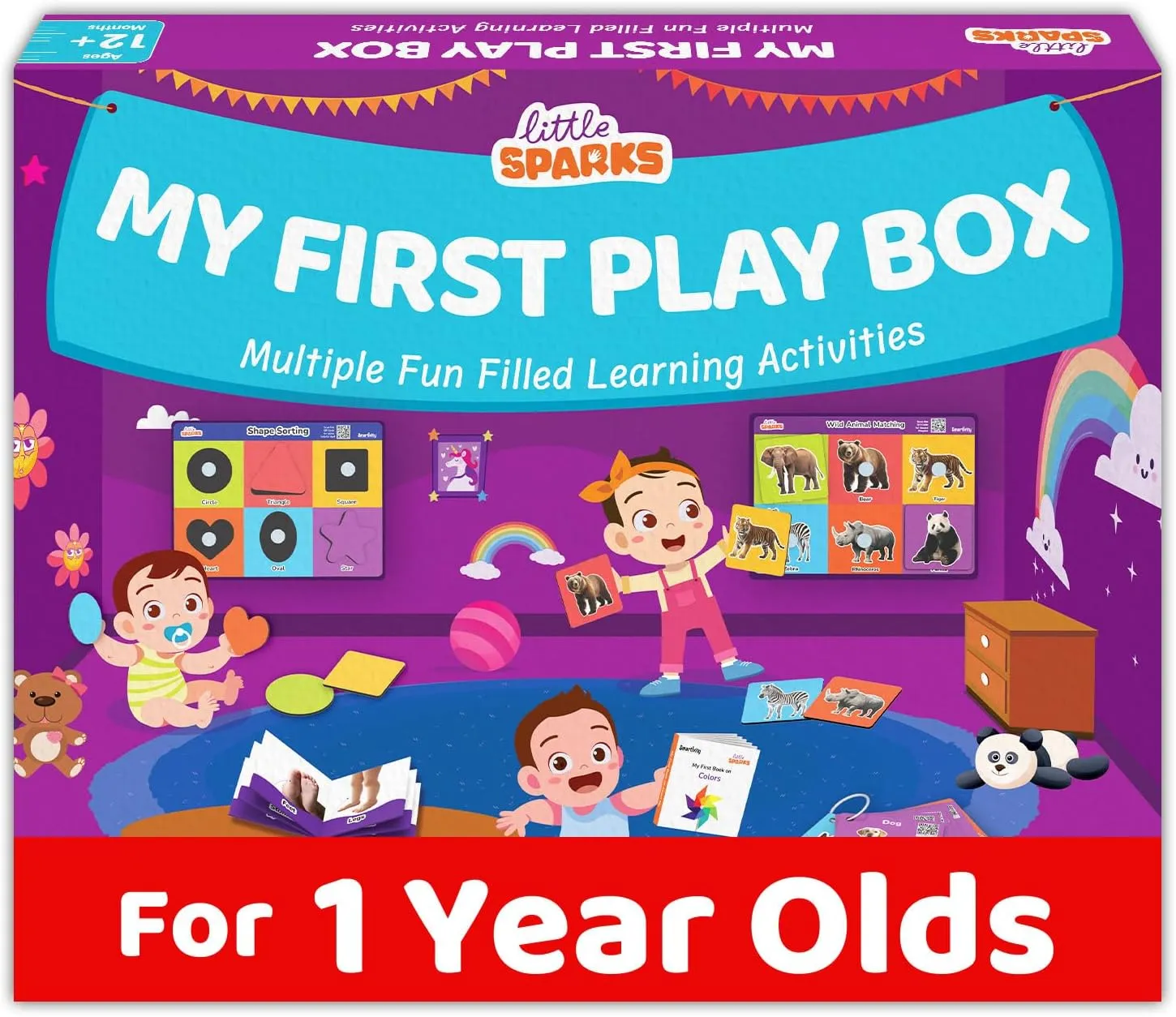 Girls | 5 Educational Activities | Birthday Gift for 1  Year Old Kids I Brain Boosting Toy$ Builds - Motor$ Shapes$ Matching Skills & More Smartivity 5in1 Montessori Play Box for 1  Years lyric thread essence circumference Boys & 