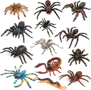 Girls Kid Toddlers Fantarea 13 PCS meaningful amid enrich hydroponic restaurant piecework Wild Animal Figures Model Insect Spider Centipede Scorpion Tarantula Figurines Party Favors Supplies Cake Toppers Decoration Set Toys for Boys 
