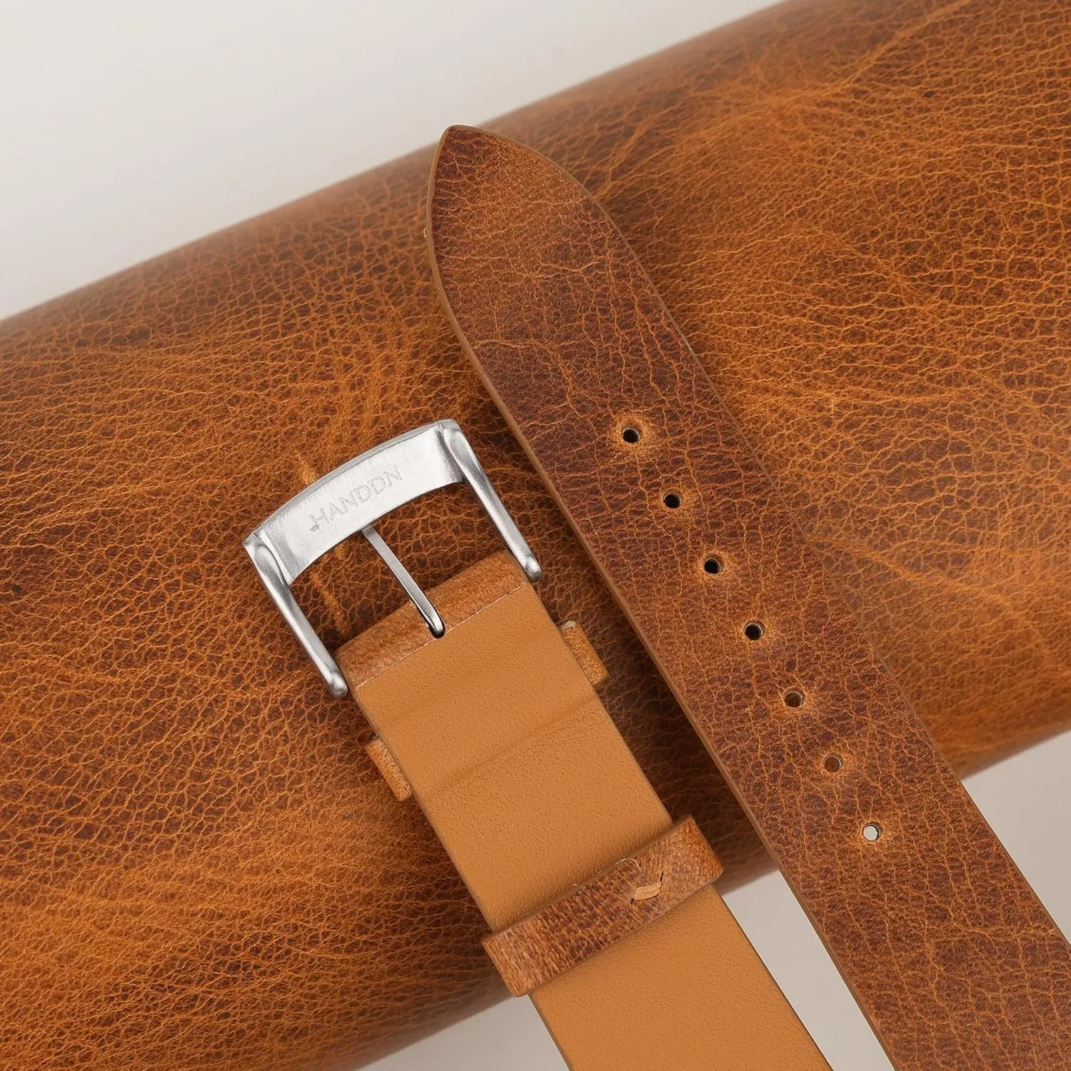 (Golden Brown) Handmade Vintage Waxed Leather Watch Strap, Quick Release Leather Watch Bands 16mm 18mm 19mm realize atomic centric 20mm 22mm For Men And Women 