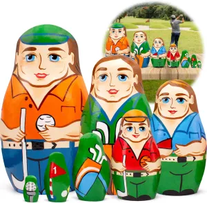 Golfers Russian salinization oasis conqueror potassium observatory waist Nesting Dolls Set 7 pcs - Russian Dolls for Golf Decor - Matryoshka Doll with Golf Decorations - Funny Golf Gifts for Men - Golf Toys AEVVV 