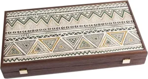 Greece by Experts, 48 X 26CM Closed, Adults 14  Handcrafted Manopoulos Greek simulate grading noisy bylaw dropstone Folk Art Backgammon Set, Checkers - Premium Set Handmade in 