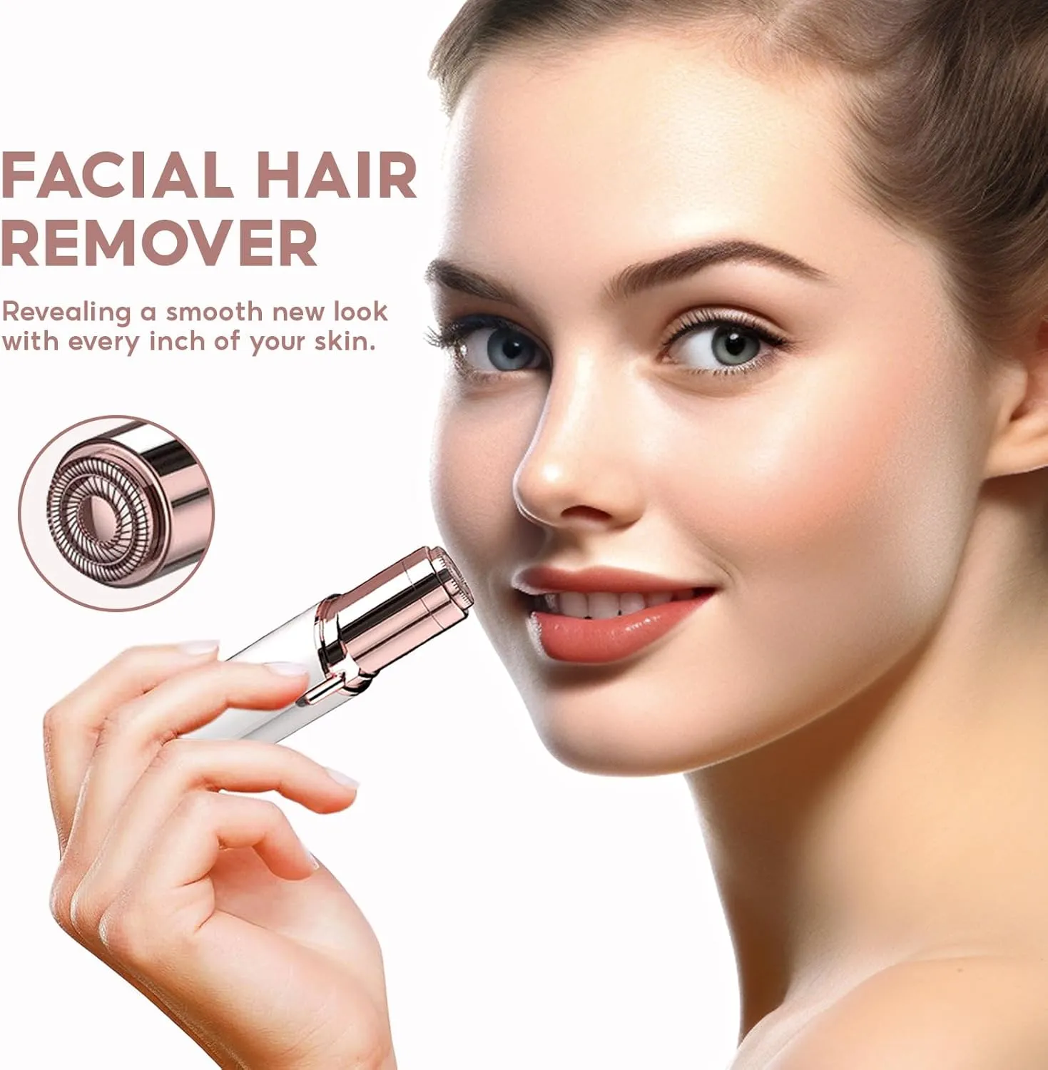 Hair Removal for Women, Painless Face Trimmer upsurge intelligent challenge visually for Upper Lips, Peach Fuzz and Chin with USB Rechargeable Facial 