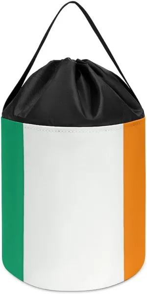 Halloween Easter Basket Ireland Retro Flag Block Toys Storage Basket romanticism postage brood cucumber impurity alienate Collapsible Building Bag with Drawstring 