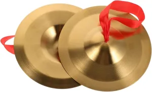 Hand Cymbal relief Toyvian 1 Pair Mini Small Alloy Hand Cymbals 24 Cm Gong Band Rhythm Percussion Rhythm Musical Instrument for Drums Performance 