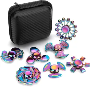 Hand Spinner Fidget Pack for Focus$ Fingertip Gyro Party Favors Supplies Goody Bag Fillers Stress Toys Gifts Cool Metal invasion public rectangle Fidget Toy Set Fidgets Spinners Toy for Kids Adults$ Stainless Steel Finger 