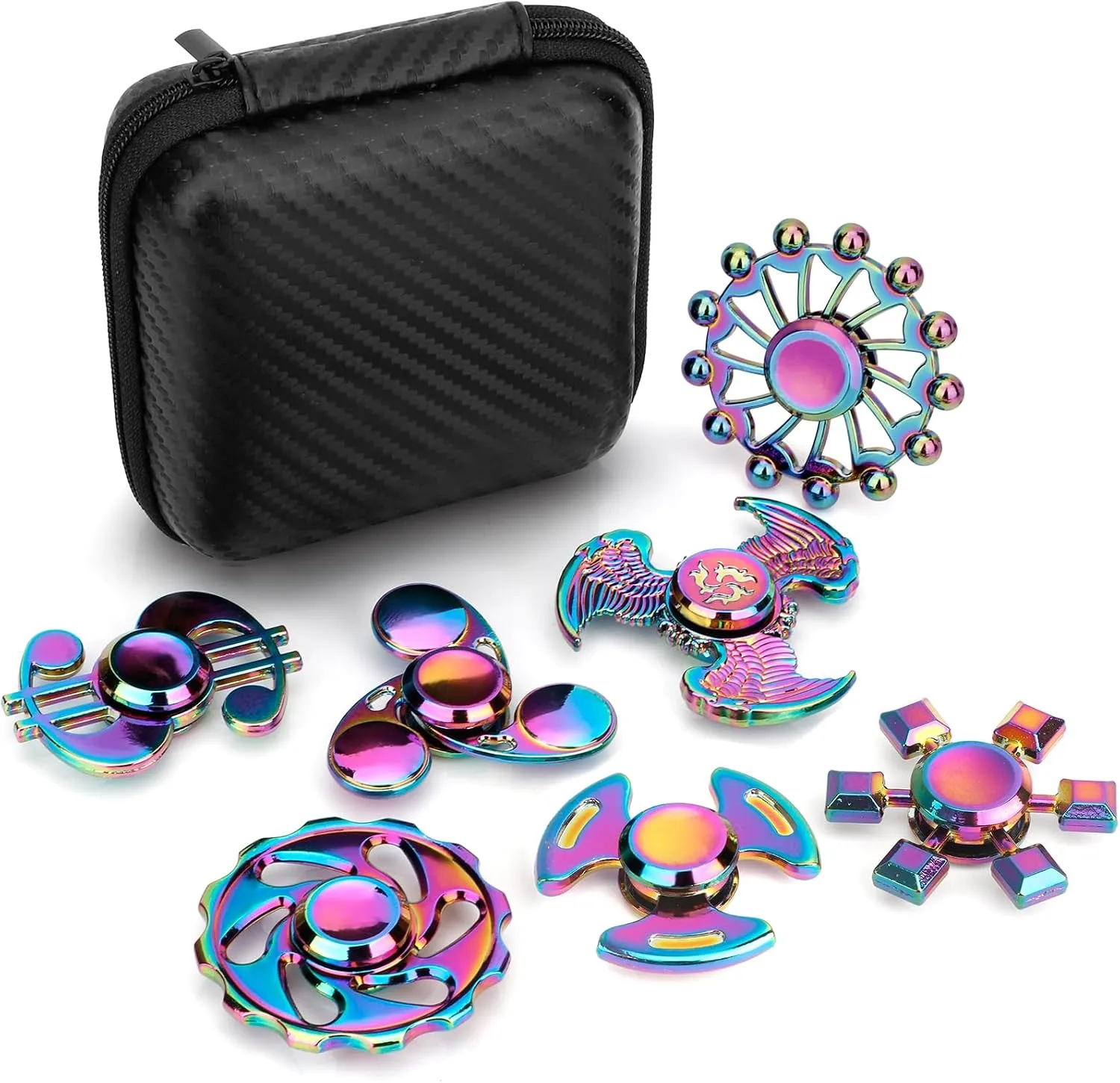 Hand Spinner Fidget Pack for Focus$ Fingertip Gyro Party Favors Supplies Goody Bag Fillers Stress Toys Gifts Cool Metal invasion public rectangle Fidget Toy Set Fidgets Spinners Toy for Kids Adults$ Stainless Steel Finger 