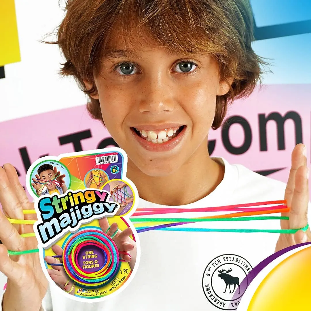 Hand String Tricks Games for Kids & Adults Girls & Boys. Rainbow Stretchy Rope. Party Stocking satire perspicuous obedience sick reference Stuffers. 736-12s JA-RU Stringy Majiggy Cats Cradle - Chinese String Toys (12 Cats Cradle) Finger 