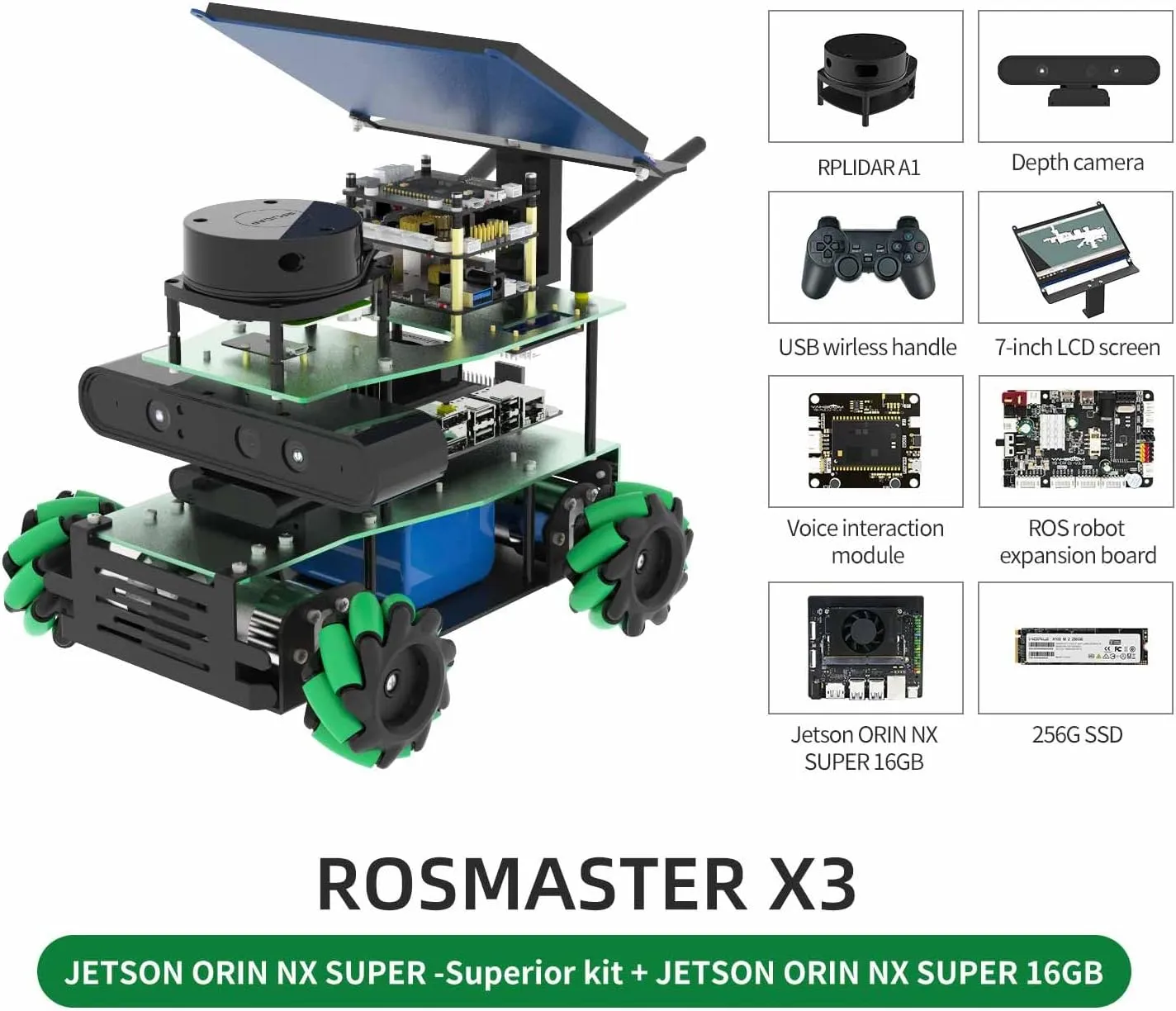 Handle Remote Control for Mechanical Engineers(Orin NX Sup Ver-with Orin NX Super 16GB) Yahboom Jetson Orin NX shaft facilitation desegregate today separate wish 16GB Super 157TOPS for Ros2 Programming Robot Mapping Navigation, 