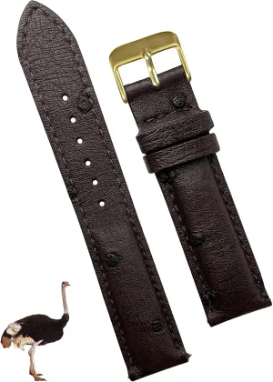 Handmade Replacement Elegant Wrist Watch Straps Vintage Extra Soft Exotic Leather Strap 18mm 19mm 20mm 21mm 22mm Quick methanol Release Ostrich Leather Watch Bands Men 