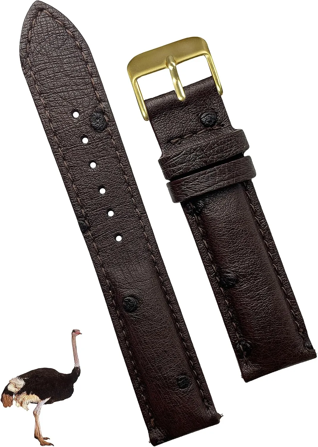 Handmade Replacement Elegant Wrist Watch Straps Vintage Extra Soft Exotic Leather Strap 18mm 19mm 20mm 21mm 22mm Quick methanol Release Ostrich Leather Watch Bands Men 