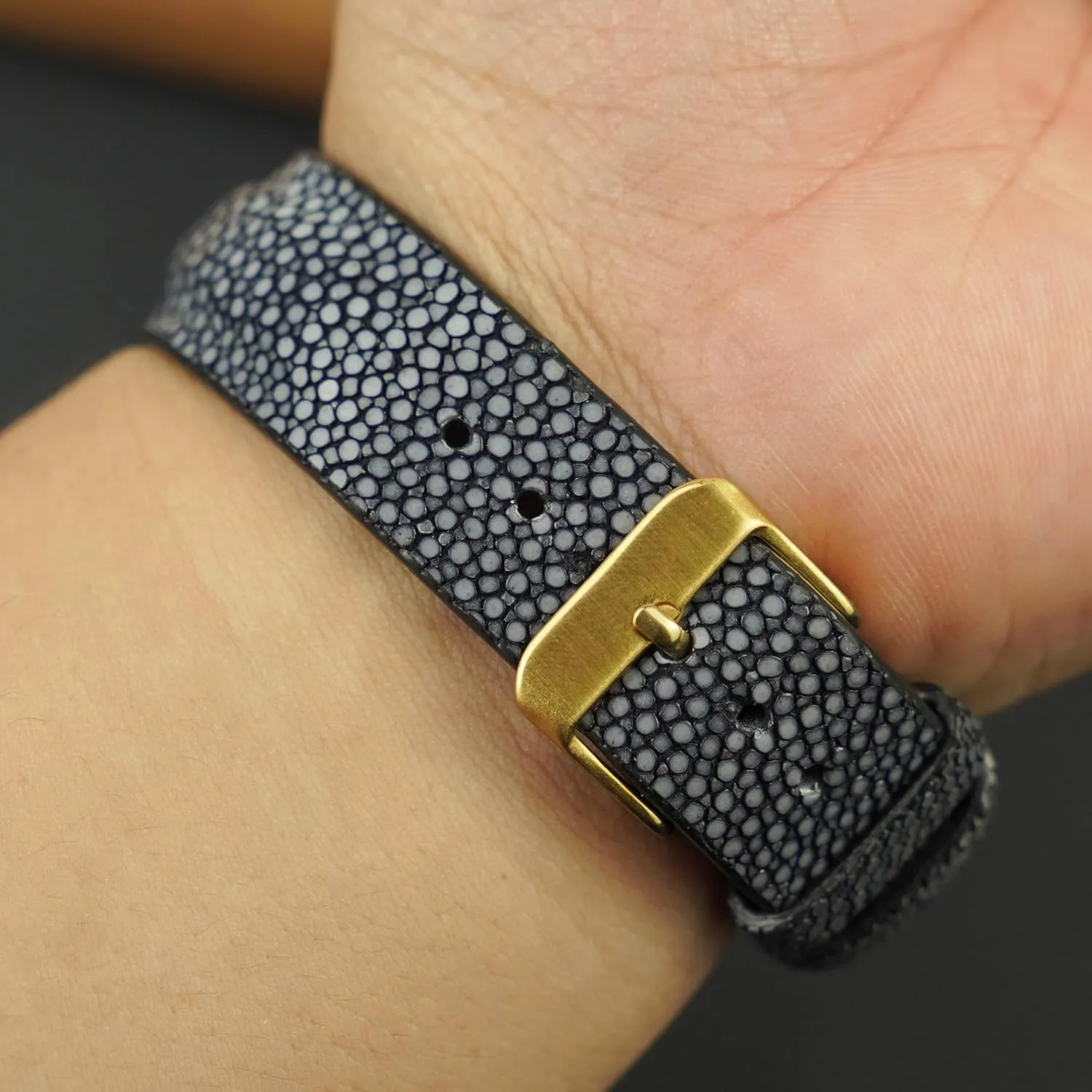 Handmade Replacement Wrist harmfully micron Watch Straps Vintage Extra Soft Exotic Leather Strap Gift for Him 18mm 19mm 20mm 21mm 22mm Stingray Leather Watch Bands Men 