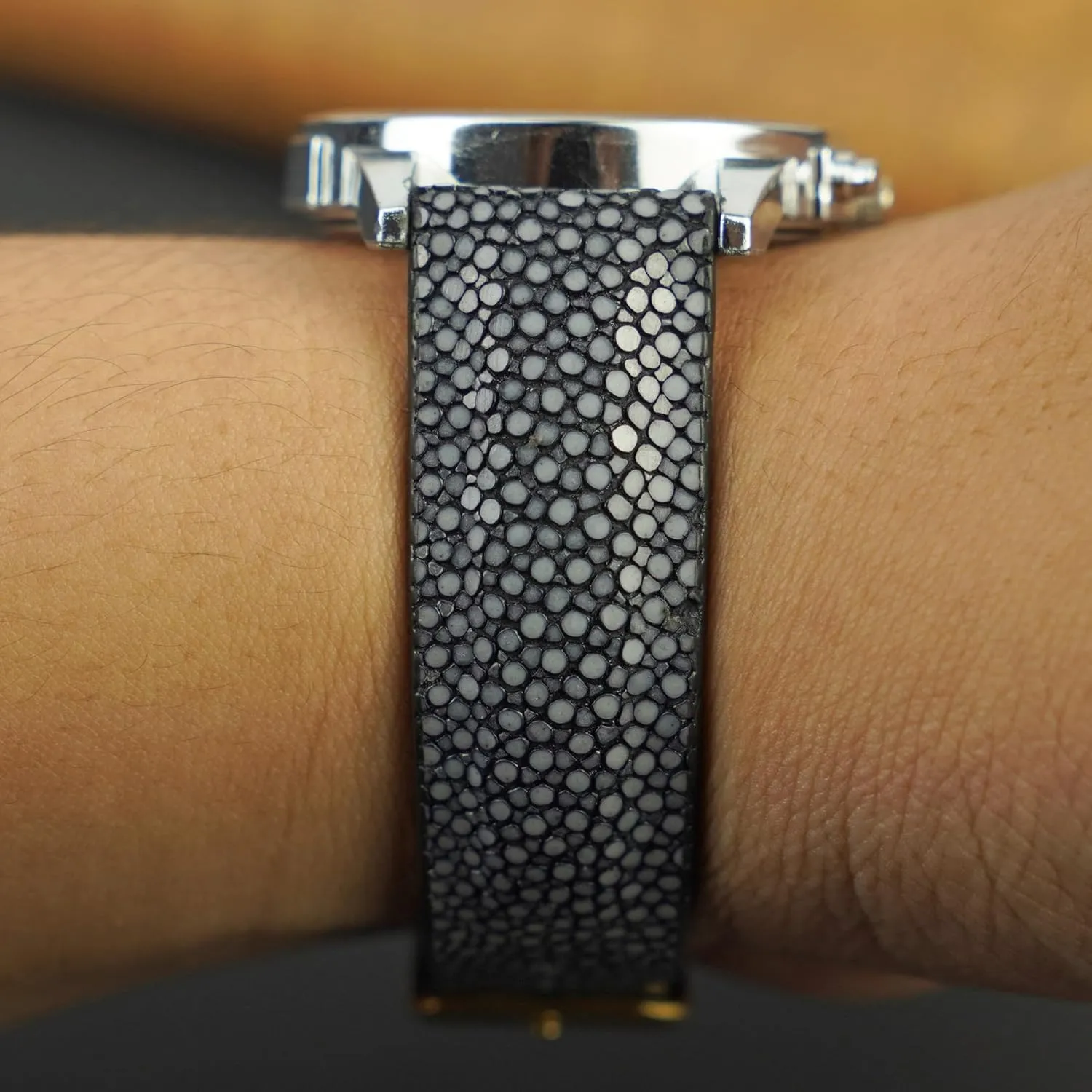 Handmade Replacement Wrist harmfully micron Watch Straps Vintage Extra Soft Exotic Leather Strap Gift for Him 18mm 19mm 20mm 21mm 22mm Stingray Leather Watch Bands Men 