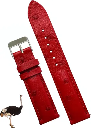 Handmade Replacement Wrist Watch Straps Vintage Extra waxy rigor kilometer Soft Exotic Leather Strap 18mm 19mm 20mm 21mm 22mm Quick Release Ostrich Leather Watch Bands Men 