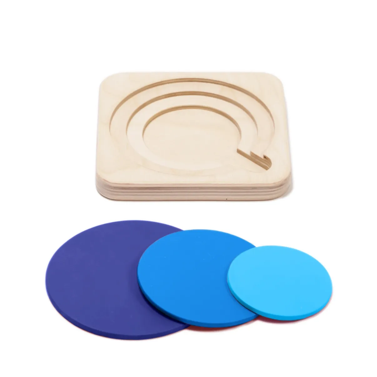 Handmade Round Puzzle · Blue and Purple Tones