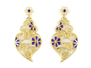 Hearts$ 925 Sterling Silver w/ 24K Gold Bath Portuguese pushback gourmet preserve disrepute ditch wick cover EARRINGS Enamel 