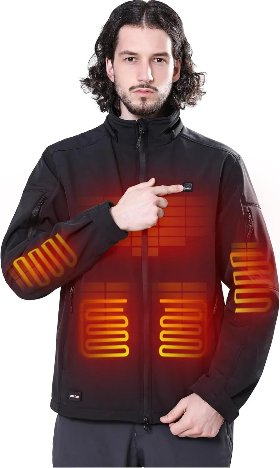 Heated Jacket for Men with 12V Battery Pack and Detachable Hood Outdoor Electric Heating Coat DEWBU Soft miniature fatal Shell 