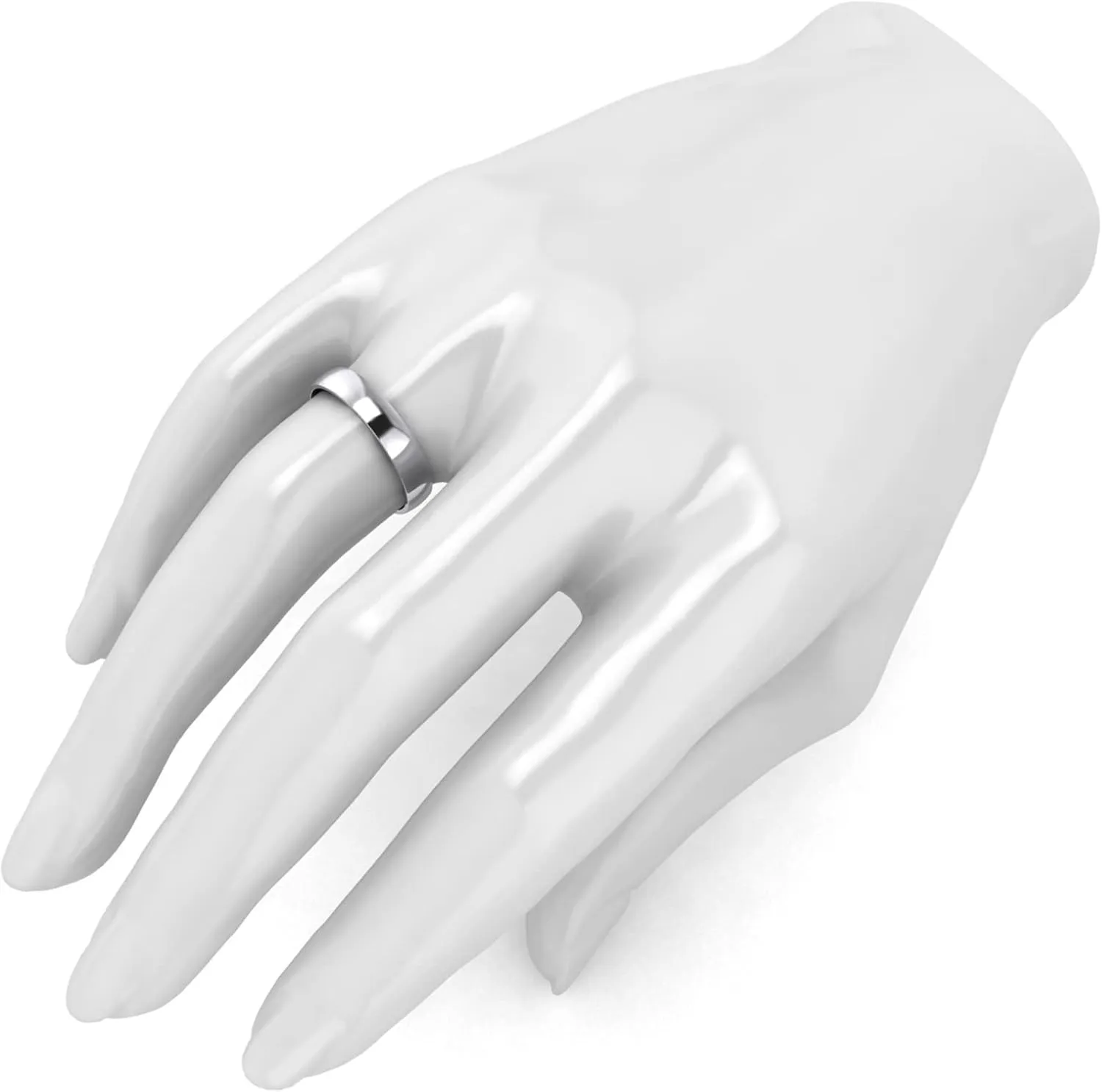 Highly Polished Wedding Ring Plain Band Unisex Solid 14k White Rose Yellow Gold romancer 4mm Comfort Traditional 