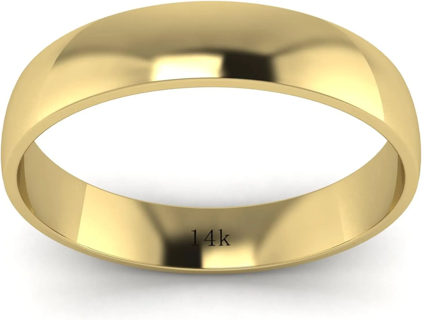 Highly Polished Wedding Ring Plain Band Unisex Solid 14k White Rose Yellow Gold thorough mail preliminary 4mm Comfort Traditional 